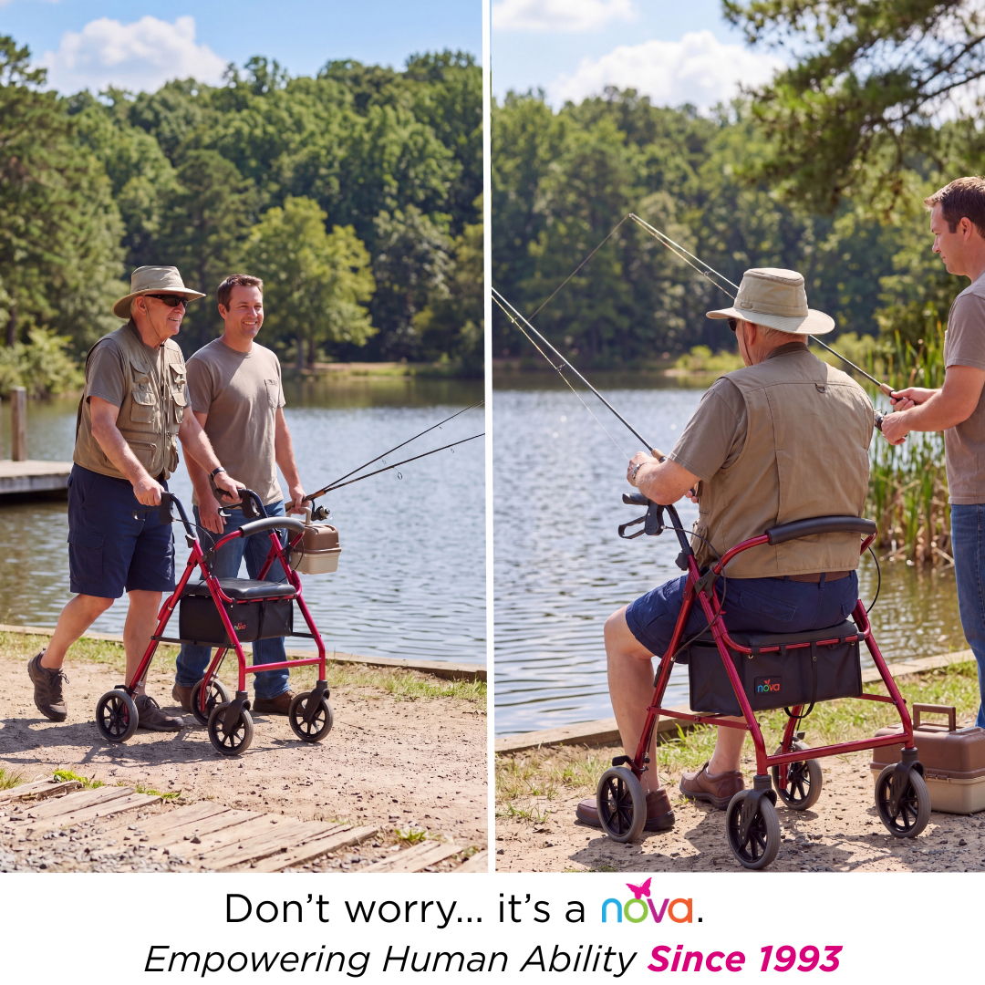 Zoom 24 Rolling Walker - Red – Nova Medical Products